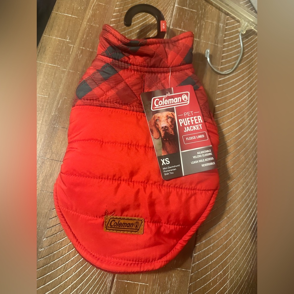 Coleman Red and Black Pet Puffer Jacket